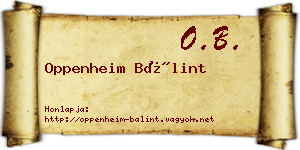 Oppenheim Bálint névjegykártya