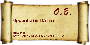 Oppenheim Bálint névjegykártya